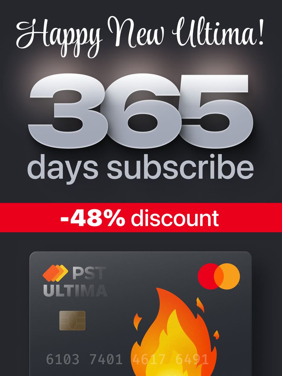 pstdotnet's tweet image. New year present for the whole 2024!
Unlimited shopping with ULTIMA card
for only $99/year (48% discount)!
Out now 🧡