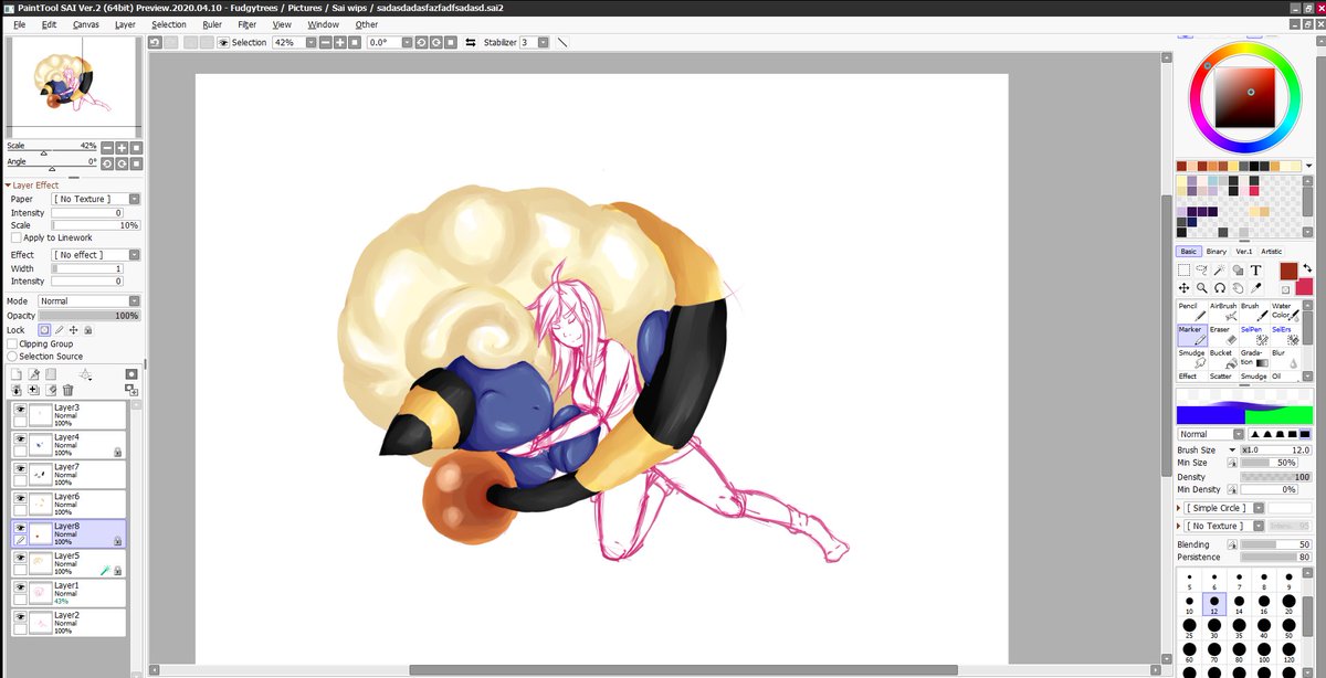 Fudgytrees's tweet photo. It’s been so long since I’ve done anything art related… ( when you work 50-68 hours a week it’s difficult)BUT last night I had some inspiration, so here’s a WIP of a painting of my Mareep Meepy and me snuggling :3 https://t.co/pYpDsb34Xz