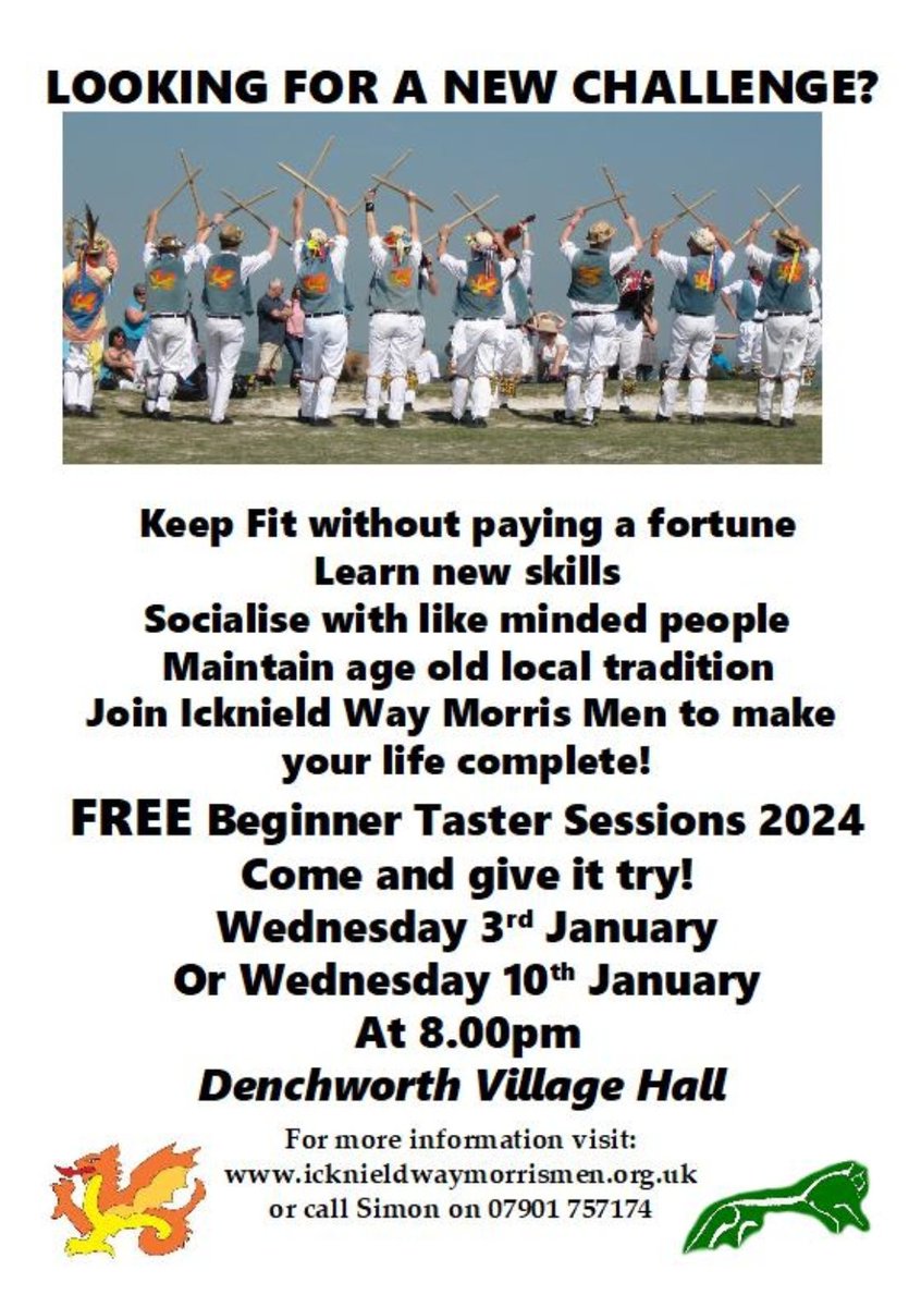 Anither chance to have a go! Denchworth Village Hall,  Wed 3 &amp; 10 Jan, 8pm!