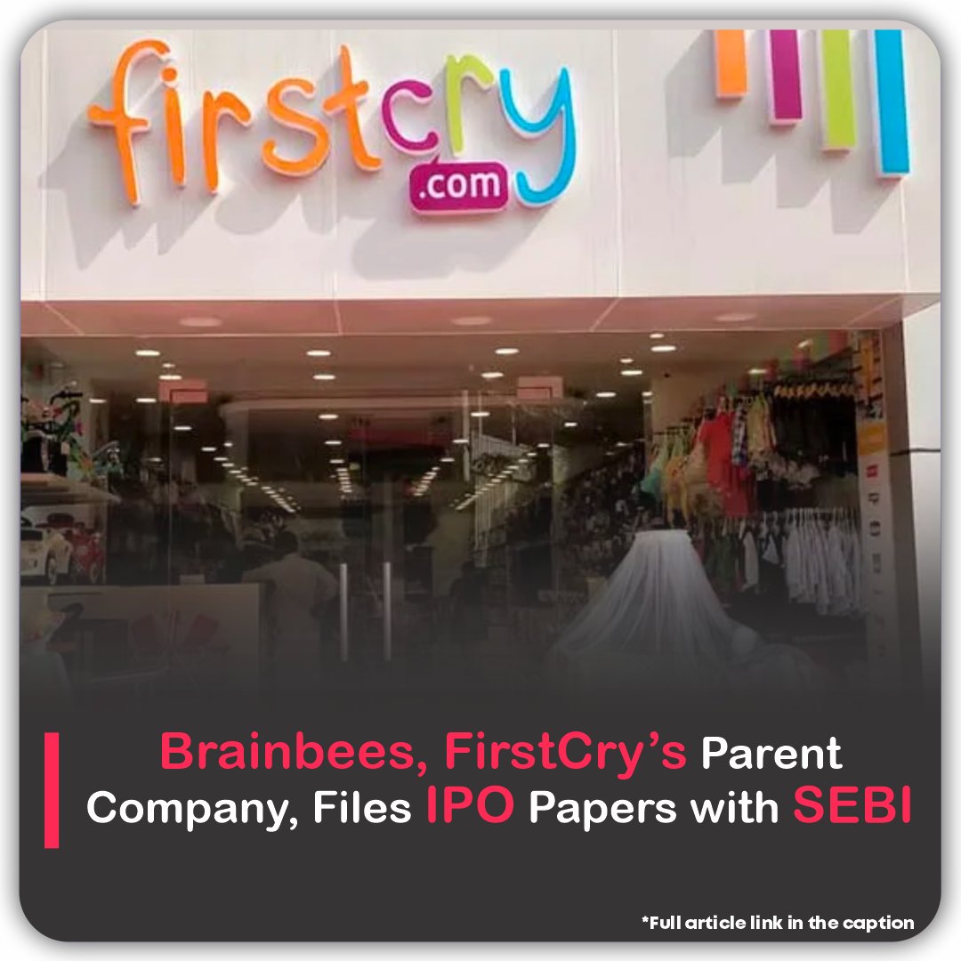 viestories_com's tweet image. Securities and Exchange Board of India (“SEBI”) has received the Draft Red Herring Prospectus (“DRHP”) from Brainbees Solutions Limited, the wholly-owned company of the #internet-based e-commerce firm FirstCry.

Read more - viestories.com/brainbees-firs…

#firstcry #brainbees #ipo