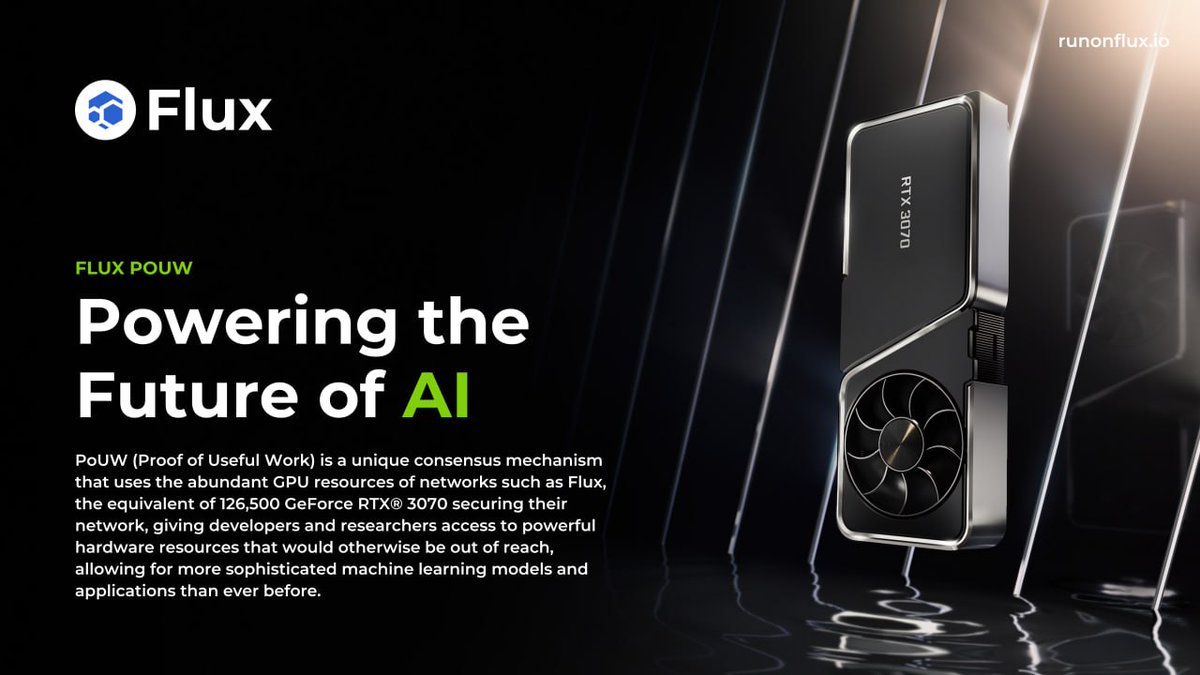 The Future is AI, Future is Flux.@FluxPoUWandAI

#Flux #AI #GPU #Cloud #Dapps #WebHosting $Flux