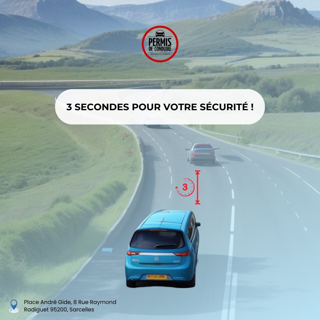 AEFormule7's tweet image. 🚦 Ralentissez et prenez 3 secondes pour votre sécurité routière ! 🚗💨 Chaque seconde compte sur la route, et ces précieuses secondes peuvent faire toute la différence. Apprenez comment adopter de bonnes habitudes de conduite en un clin d’œil.
#PermisAuto #PermisB #permismoto