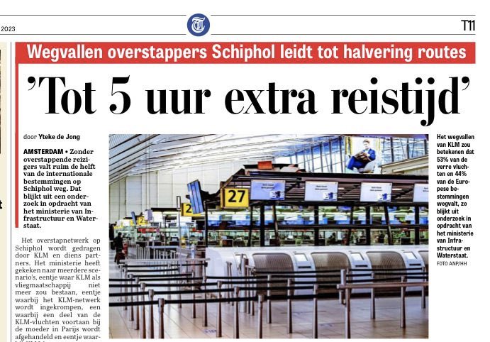 Waar is het ministerie mee bezig om scenario’s in kaart te brengen waarbij KLM wegvalt? Er werken 35.000 mensen!

De kiezer heeft met een grote rechtse meerderheid duidelijk voor de economie gekozen. Dat betekent dat Schiphol en KLM niet kapot moeten worden gemaakt.
