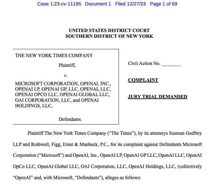 🚨 BREAKING: The @nytimes vs. @OpenAI lawsuit signs massive AI-led changes to the internet as we know it. Here's what's happening: Large language model-based AI applications need huge amounts of data to be developed, and so far, most of the data has been extracted for free from…