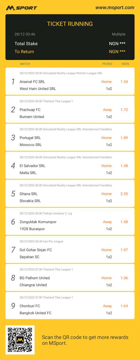 This is my bet ticket on MSport.Extra ₦500,000 Giveaway for everyone:
msport.com/ng/share/ticke…