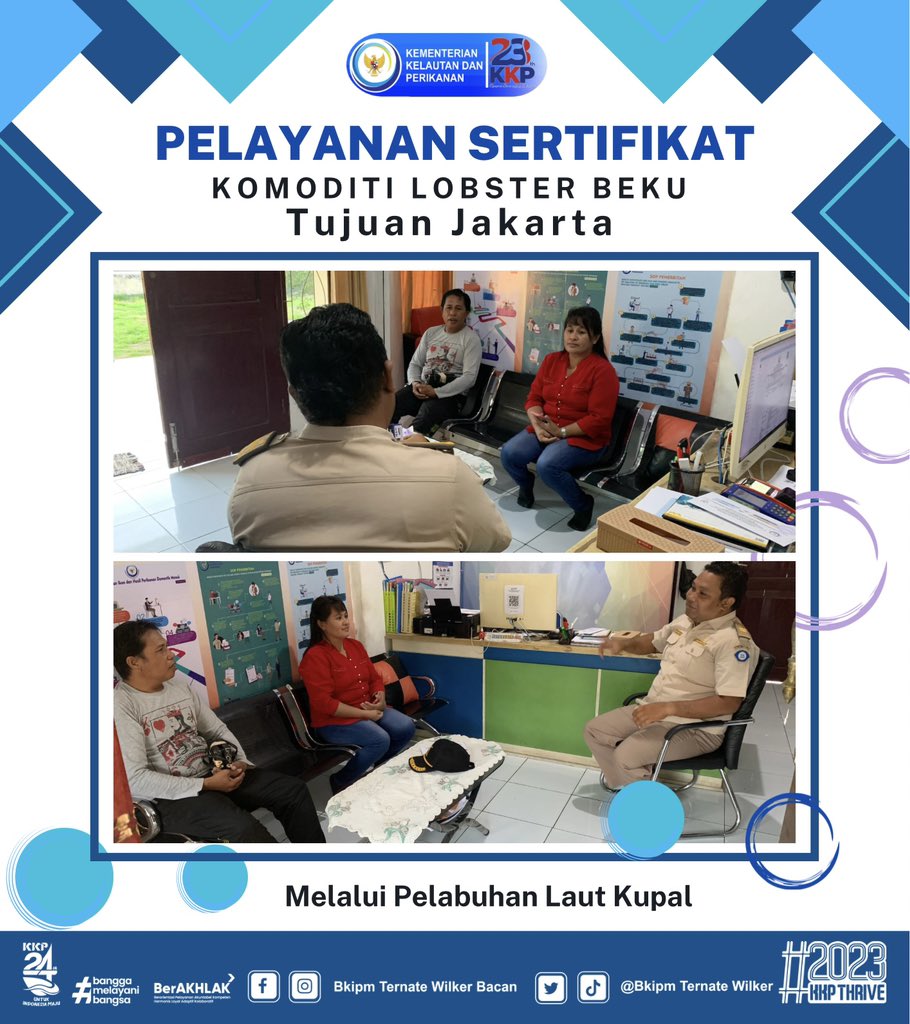 28/12/23 Giat Pelayanan Sertifikat Kesehatan ikan komoditi Lobster Beku Tujuan Jakarta melalui Pelabuhan Laut Kupal #KKPThrive <a href="/kkpgoid/">KKP RI</a> @bkipm_kkp @BKIPMTernate <a href="/arsal_azis/">A r s a l</a> @Ambodallemardia <a href="/UHardianto/">unggul hardianto</a> <a href="/Naidil_yahya28/">Naidil_yahya ( DhilastBorju)</a> <a href="/AliNazarudin/">Nazarudin ALI</a>