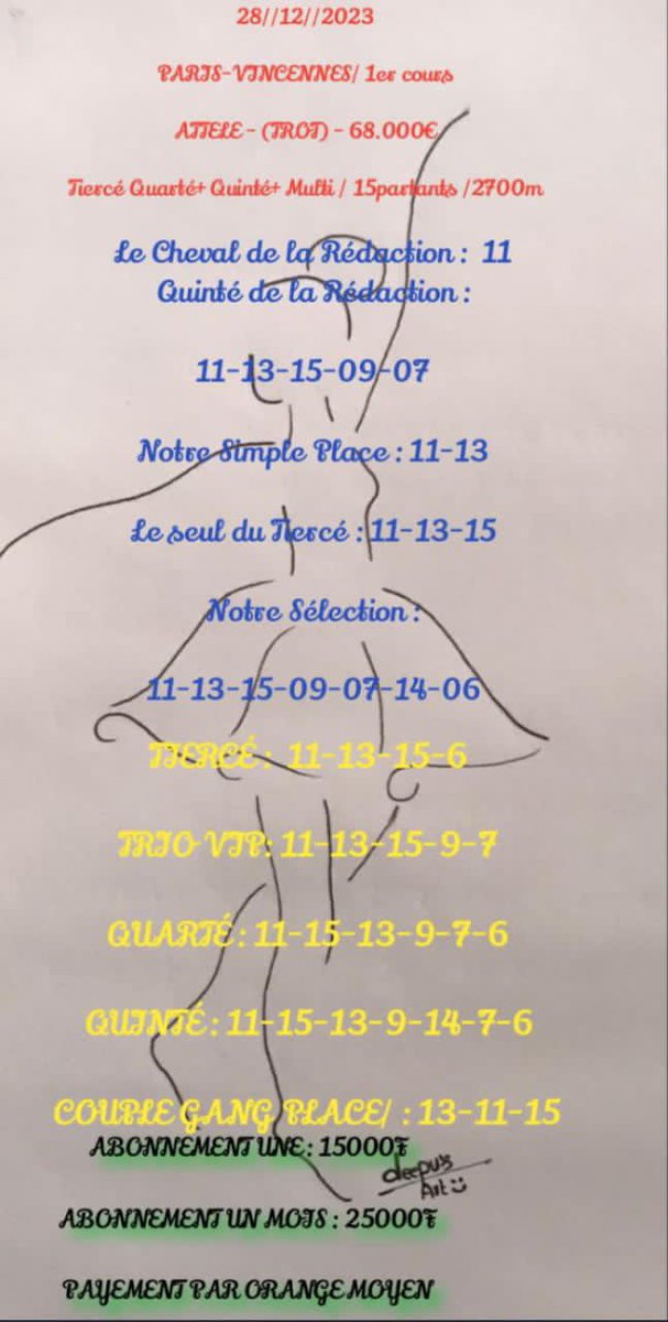 daniel23820's tweet photo. @PMU_Hippique @nicolasbazire7 @LeTrot @equidia Whtsapp +22678737297 https://t.co/Y0Z2Hv8R8l