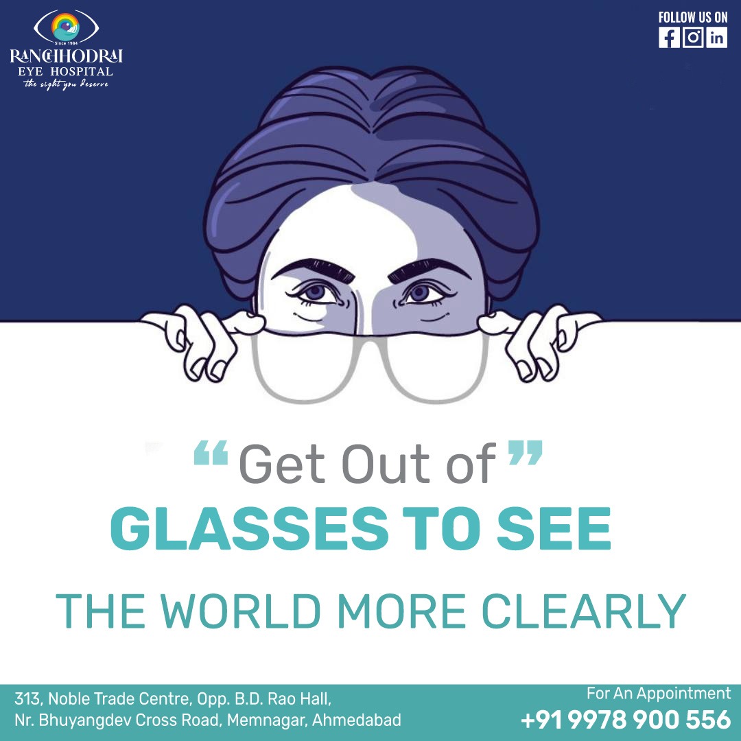 Step out of those frames and witness the world's true clarity!

#ranchhodraieyehospital #ClearVision #NoMoreGlasses #BookNow #ClearerViewAhead  #eyecare #eyehospitals #eyecheck #eyehospital #SparkleSearch #LostAndFound #BlurAndClearVision #SeeingDifferently #VisualJourney