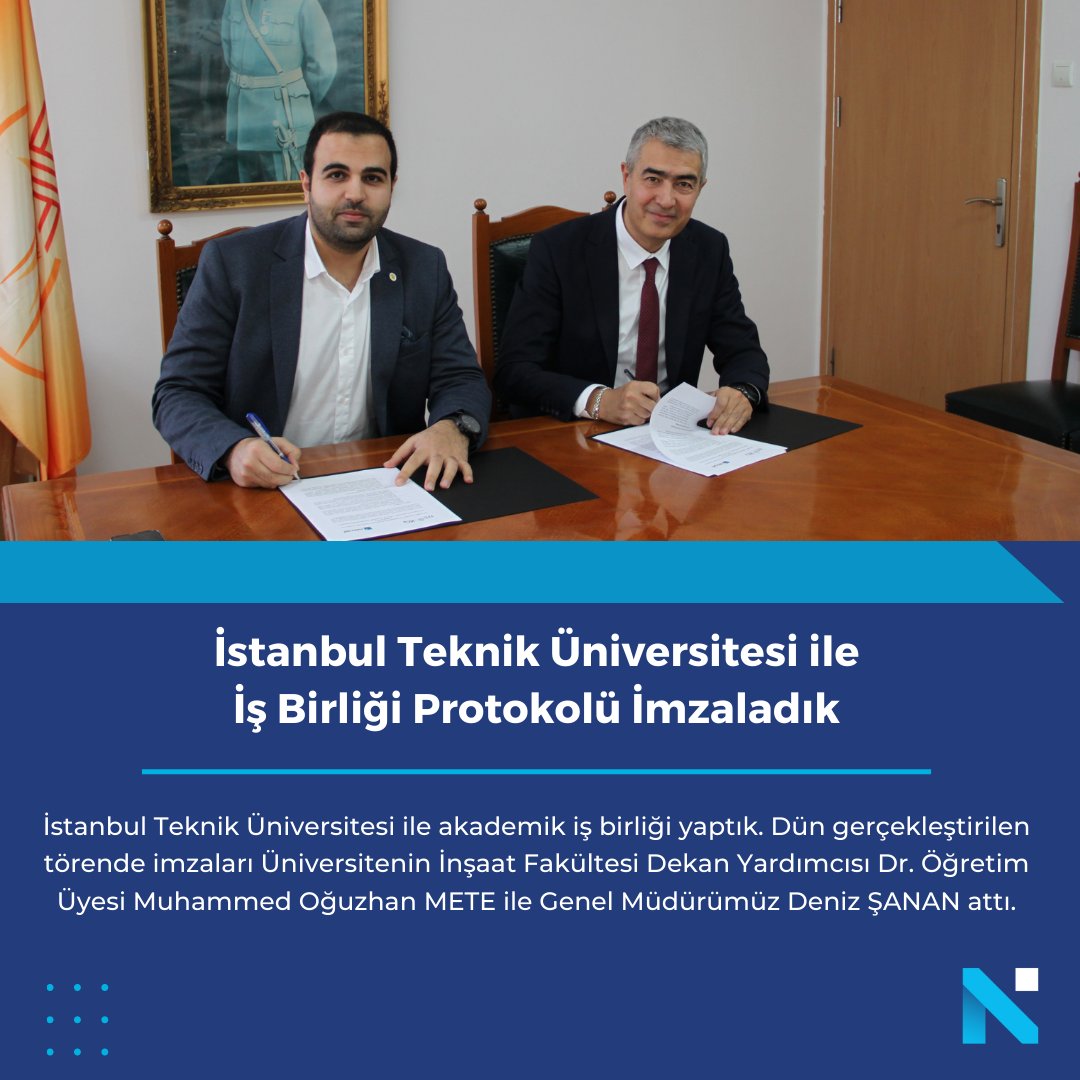 İstanbul Teknik Üniversitesi ile akademik iş birliği yaptık. Dün gerçekleştirilen törende imzaları Üniversitenin İnşaat Fakültesi Dekan Yardımcısı Dr. Öğretim Üyesi Muhammed Oğuzhan METE ile Genel Müdürümüz Deniz ŞANAN attı. bit.ly/47hSjuP #netcad #işbirliği #İTÜ