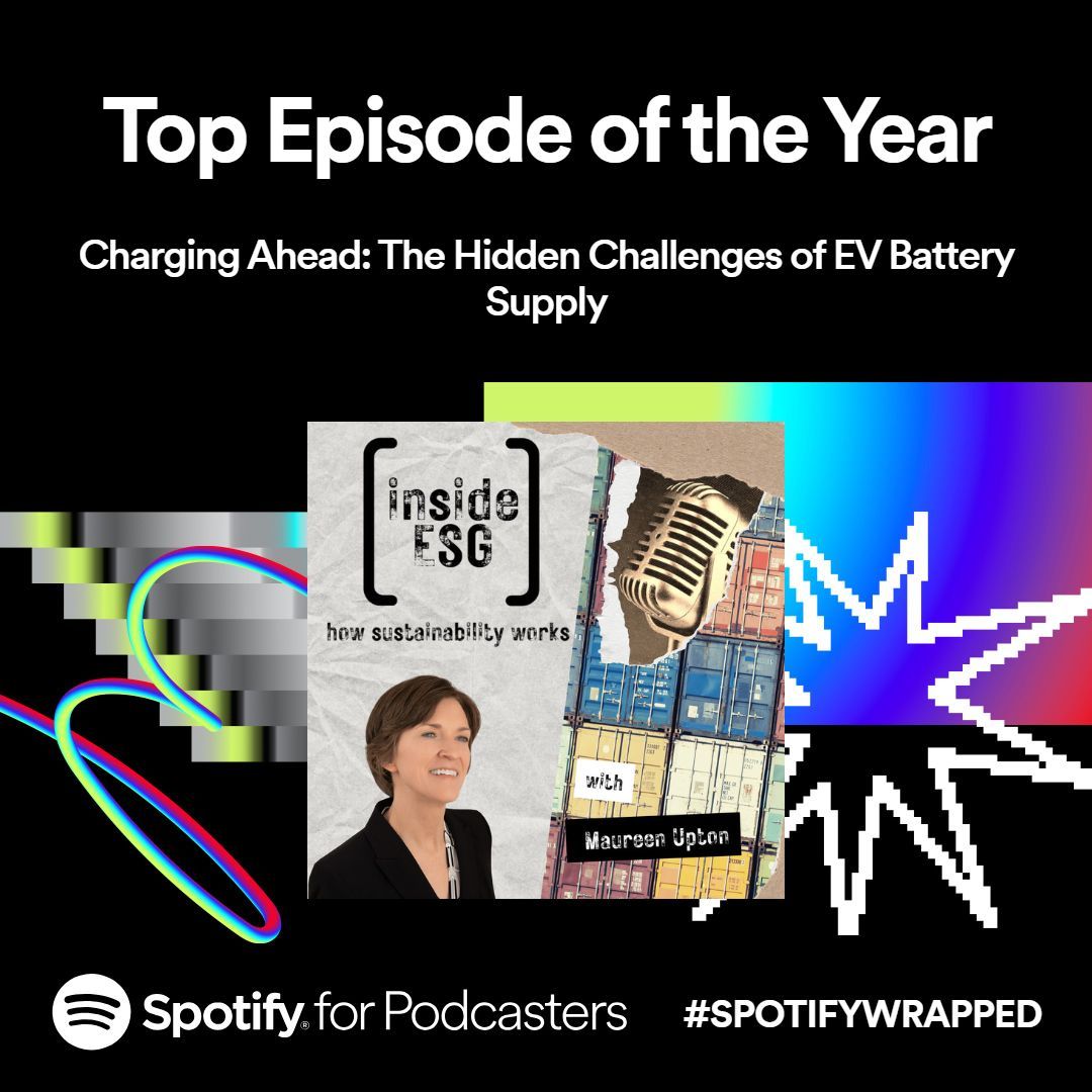 🚀 Among our Inside ESG Podcast episodes, "Charging Ahead: The Hidden Challenges of EV Battery Supply" is a standout! 🚗🔋 The interest and engagement around this episode are incredible—it's our most-streamed episode yet! Thanks <a href="/benchmarkmin/">Benchmark Mineral Intelligence</a> <a href="/Jess_Metals/">Jessica Roberts</a>
buff.ly/3NEUtO3
