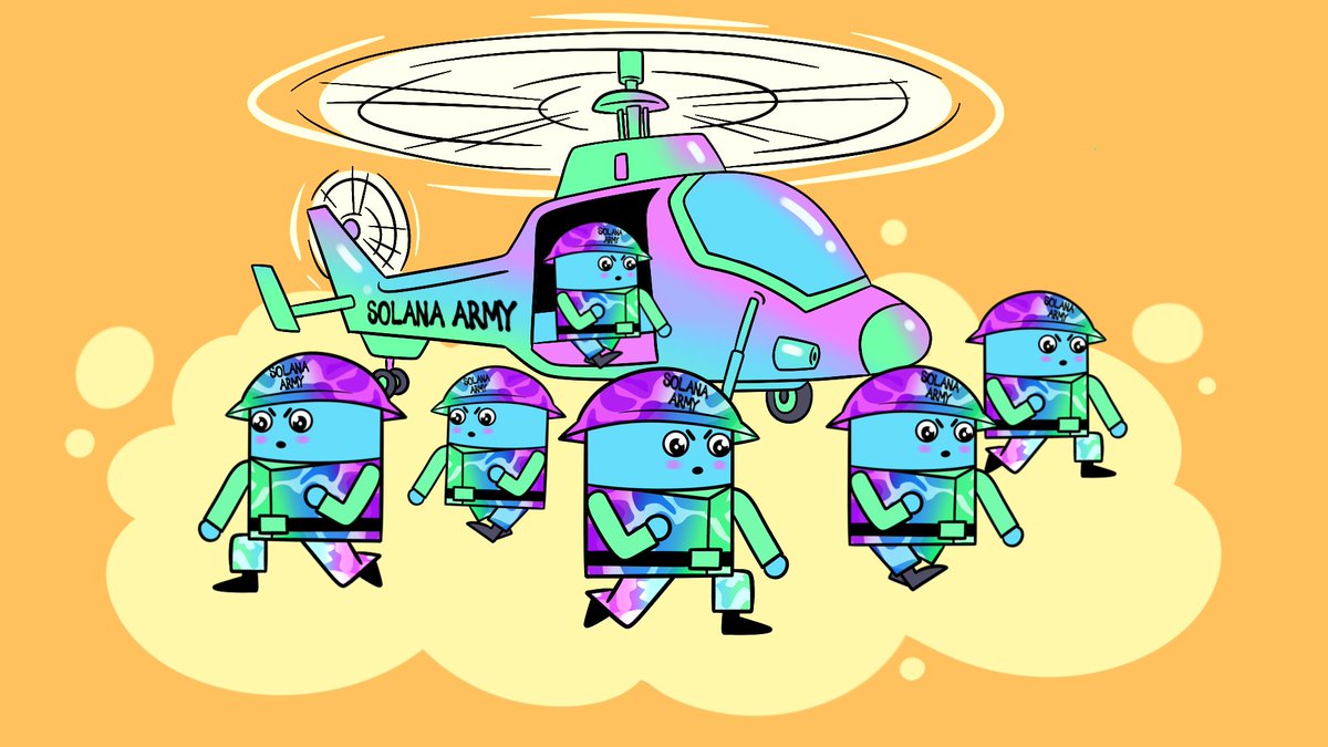 SARMYcoin's tweet photo. Solana Army $SARMY report for duty! 

Telegram now open link in bio! https://t.co/LfszYmNwH1