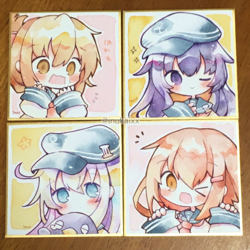 冬コミ(C103)新刊の艦これ本。 水彩で色紙に描いた艦これ絵をまとめたり、作成中の写真を収録しています。  ✨1日目 土曜日 東 "メ" 01b (艦これ)  ✨2日目 日曜日 西 "ひ" 18b (創作)  艦これスペースでは初頒布の総集編、アナログ原画と色紙もあります～!  #さかなのマーチC103情報
