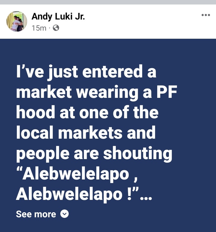 ichimbusa's tweet photo. President Lungu's Photographer Andy Luki is giving us is narrative of what happened to him when he entered the Market Clad in a PF Regalia. 
But if we all can recall and try and remake this. Do we think a UPND Sympathiser , under PF's reign would go marching triumphantly ....(1) https://t.co/8TWUk01lAg