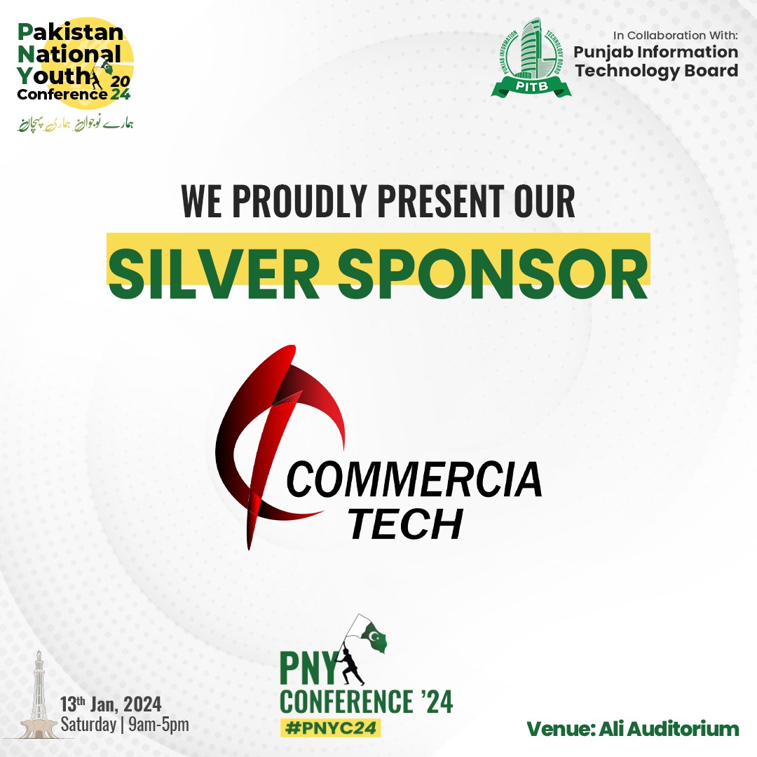 commerciatech's tweet photo. We're thrilled to announce that 'Commercia Tech' has joined PNYC as the 𝐒𝐢𝐥𝐯𝐞𝐫 𝐒𝐩𝐨𝐧𝐬𝐨𝐫. Get ready for an immersive experience at the intersection of innovation at PNYC

#PNYC2024 #PNYConference24 #PITB #Arfa #ecommerceexperts #TechInnovation #DigitalTransformation https://t.co/BotR9Bnz0j