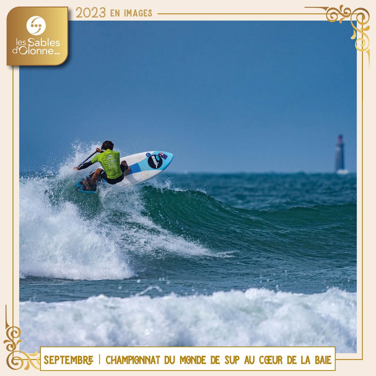 VilleDesSables's tweet photo. Retour en images sur 2023.
Voici venu septembre, l'été qui se prolonge, 
les championnats du monde de Paddle dans la Baie 🌊
le Festival des Classiques de la Villa Charlotte 🎶
les Sablais qui se forment aux gestes qui sauvent  ♥️
et le départ de la Mini-Transat ! ⛵ https://t.co/FkPAo14QHZ