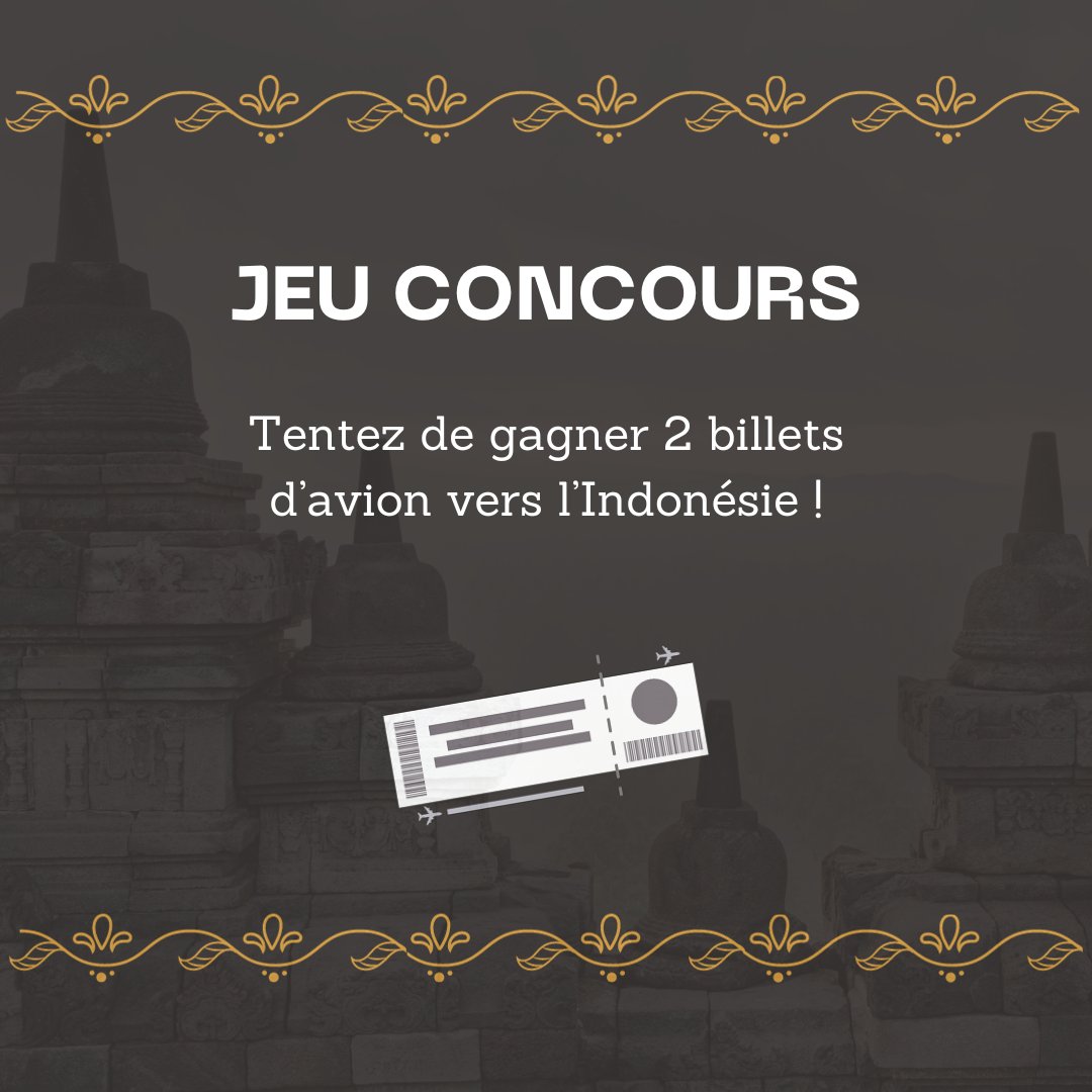 Royal_Group's tweet photo. JEU #CONCOURS
Jusqu’au 8 janvier 2024, tentez de gagner un #voyage vers l’#Indonésie, un #dîner gastronomique ou encore un livre de recette. ✈️ 📔

- Rendez-vous à l’#exposition « Indonésie au Carrousel du #Louvre ».
- Remplissez le bulletin de participation. https://t.co/3xD71J7sNj