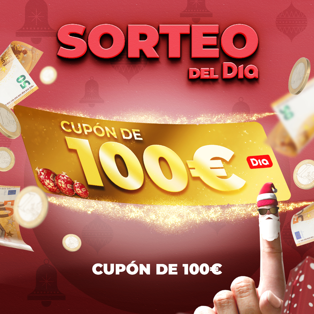DIA_Esp's tweet photo. 🎇SORTEO DEL DIA 🎇

Terminamos el año con un cupón de 100€ para tus compras en Dia 🛒

➡️Síguenos -> @dia_esp
➡️Menciona a un amigo y usa el #SorteoDelDia
➡️Like y RT

🔗BBLL https://t.co/eFNAXrJ2tV https://t.co/LyAlVxmvfk
