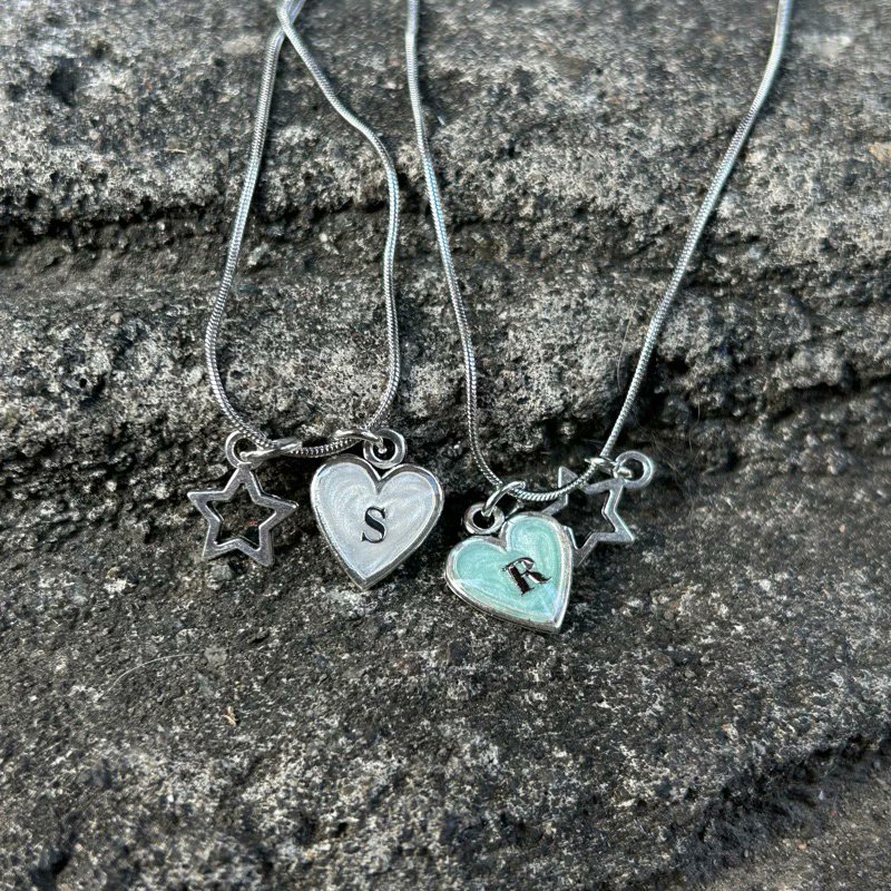initial necklace - initial bracelet - pretty jewelry

athread