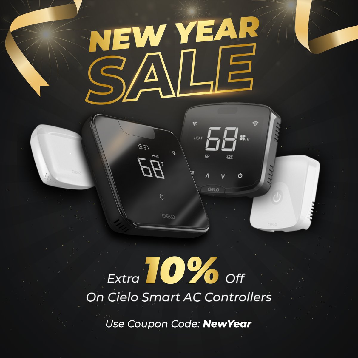 Upgrade your mini-split, window &amp; portable heat pumps with Cielo Breez smart room thermostats at an extra 10% off. Use code 'NEWYEAR' at checkout. 
Visit: cielowigle.com/smart-ac-contr… 
#NewYearSale #Cielo #HVAC