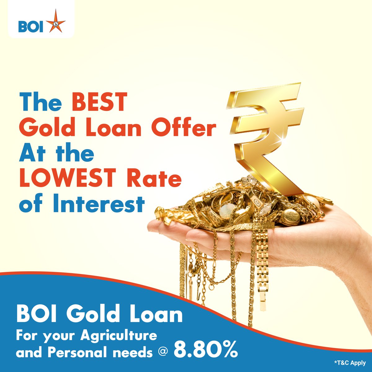 Now, Avail Gold loan from BoI at the LOWEST rate of interest and end your worries about any Agriculture and Personal needs.
Apply online: bit.ly/43kwAkI
For more information download the mobile app:
Google Play Store: bit.ly/44Mdt2Y
App Store: