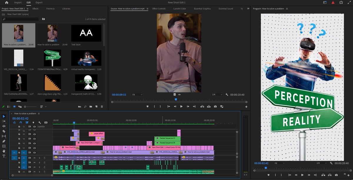 Talaltariqq's tweet photo. Practicing short form Content. Done with this one. Will share the final video tomorrow with before and after comparison. Till then Enjoy the timeline. Cheers 🥂
.
.
.
#premierpro #videoediting #shorts #reels #aftereffects #videoeditor #fiverr #upwork #animation #timelines #adobe https://t.co/6JDutabyJQ