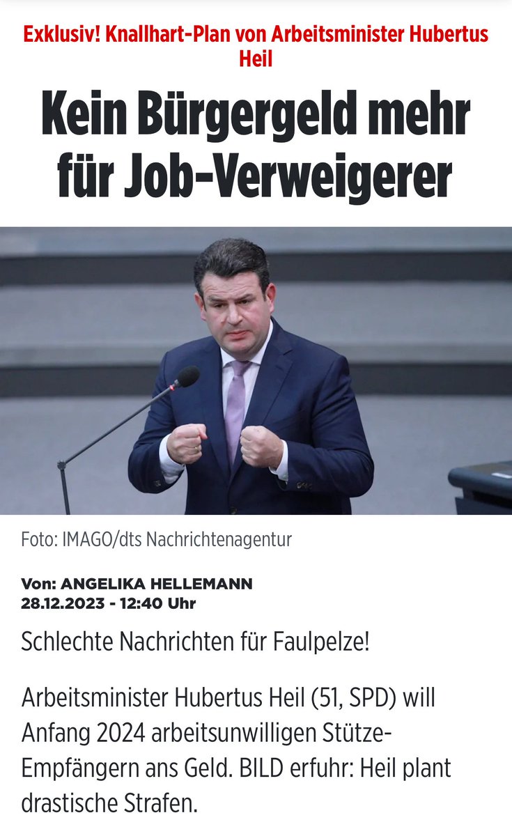 terran_liberty's tweet photo. Was Carsten #Linnemann (@CDU) vor Monaten bereits sagte wird nun von Herrn @hubertus_heil (@spdde) auf dessen Art umgesetzt.
⬇️⬇️⬇️
Exklusiv! Knallhart-Plan von Arbeitsminister Hubertus Heil. Kein Bürgergeld mehr für Job-Verweigerer.
https://t.co/PuDjUyHgFh https://t.co/CGNgEweW3c