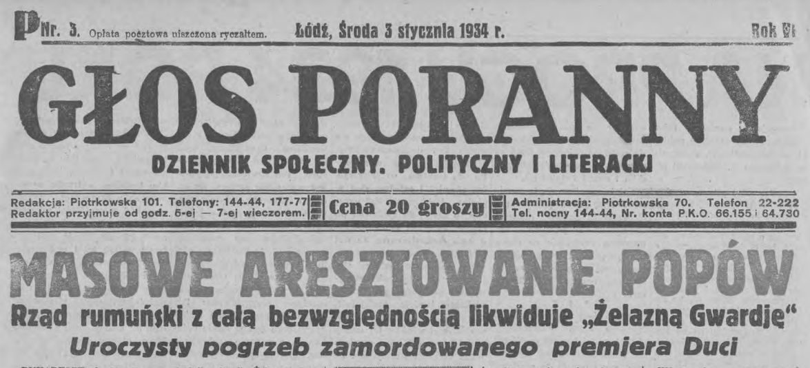 Wiadomosci_'s tweet photo. #Historia. Czołówki gazet #3stycznia 1934 https://t.co/OrKn2bTIo5