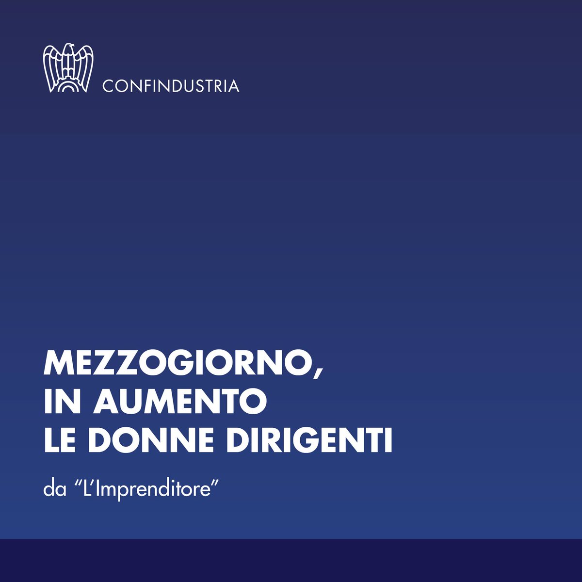 Confindustria's tweet photo. La crescente presenza delle donne nel settore imprenditoriale e dirigenziale è il frutto di una combinazione di cambiamenti culturali, opportunità di formazione ampliate e l'evoluzione di un ambiente lavorativo sempre più inclusivo.

Le donne del Sud Italia stanno dimostrando con determinazione e competenza la capacità di gestire con successo imprese e di assumere ruoli chiave all'interno delle organizzazioni.

Questa tendenza non solo rappresenta un significativo passo avanti per l'uguaglianza di genere, ma contribuisce anche in modo essenziale alla vitalità economica delle comunità locali. Nonostante i progressi compiuti, esistono ancora numerose sfide da affrontare per raggiungere, uniti, la parità territoriale e di genere.