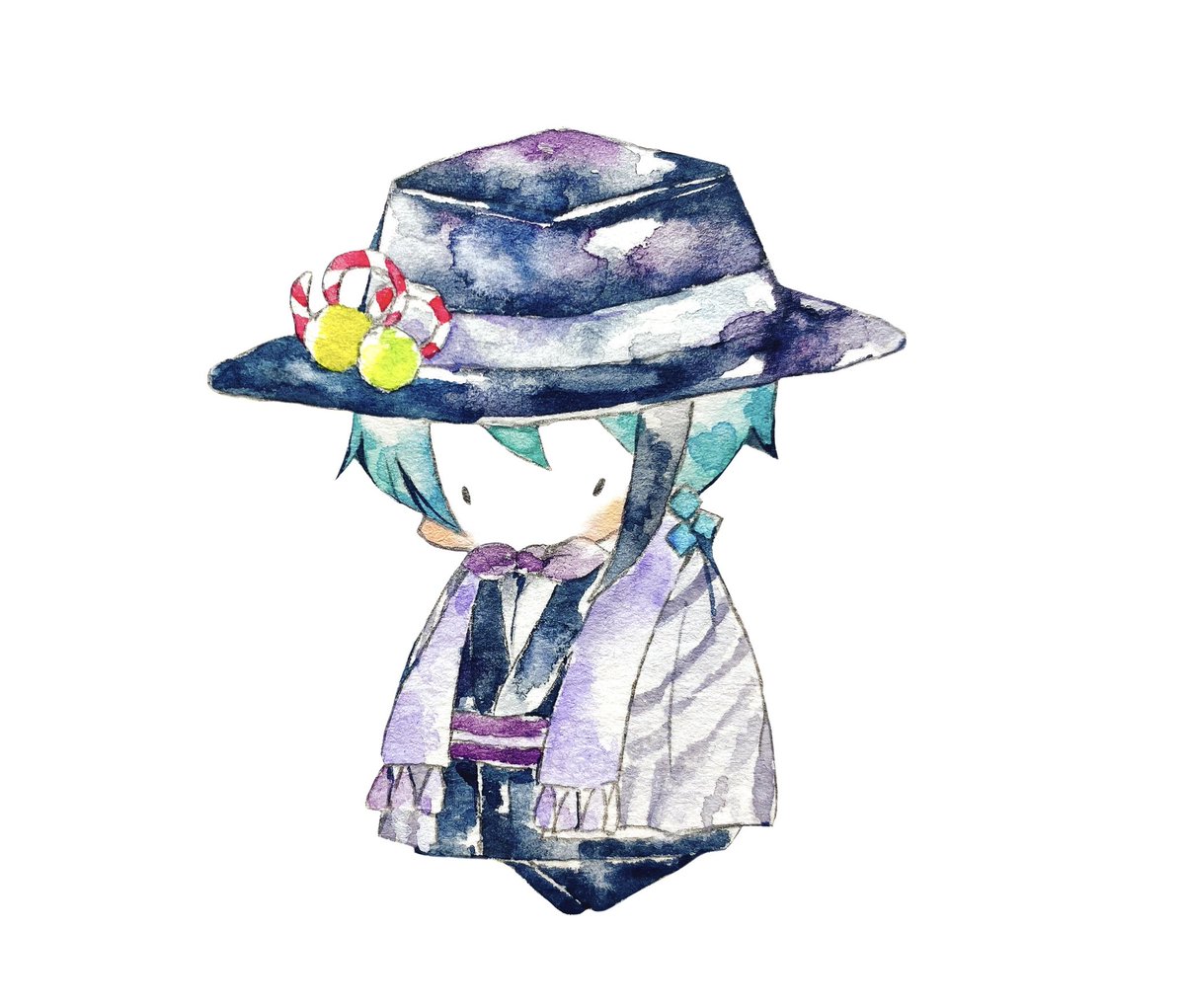 1boy solo hat male focus white background scarf simple background  illustration images