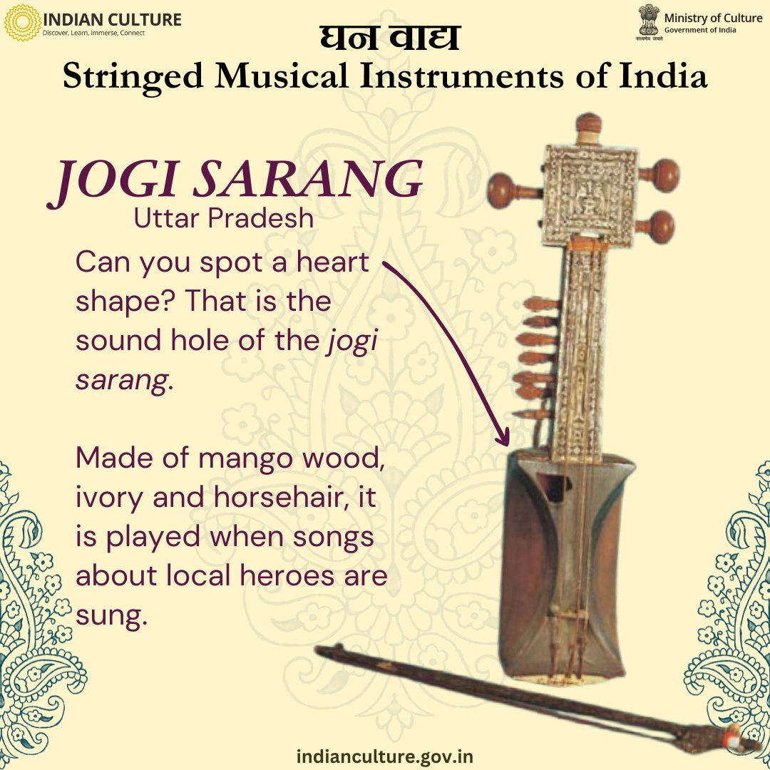 _IndianCulture's tweet photo. There is a wide variety of stringed instruments in India and all have some quirks that make them special. Explore more on the Indian Culture Portal at https://t.co/DtJ4gWEYfN
#stringedinstrument #chordophones #rareinstruments #indianmusic #musicofindia https://t.co/fpKBcf0NY6