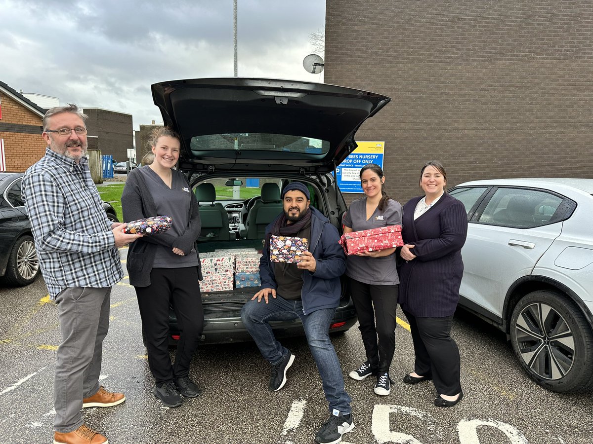 Thank you to Kerry, Hannah & Rachael from Busy Bees Childcare Royal Preston Hospital for organising a shoebox appeal drop off. We will deliver to the elderly in the community as festive gifts Thank you for your support #FestiveSeason #christmasgifts #helpingthecommunity