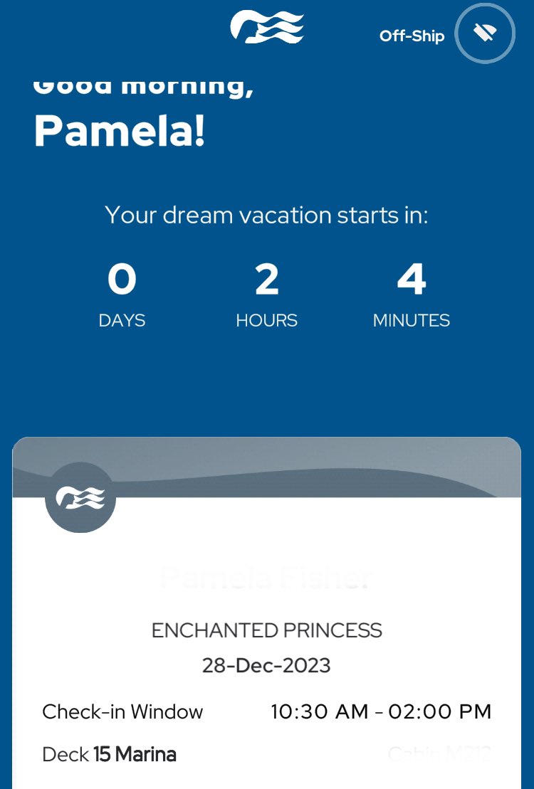 pfishh's tweet photo. @PrincessCruises About to board our sixth Princess cruise this year and crazy new app says we’re “new to Princess” 🤦🏻‍♀️ https://t.co/KoZiiL6yuq