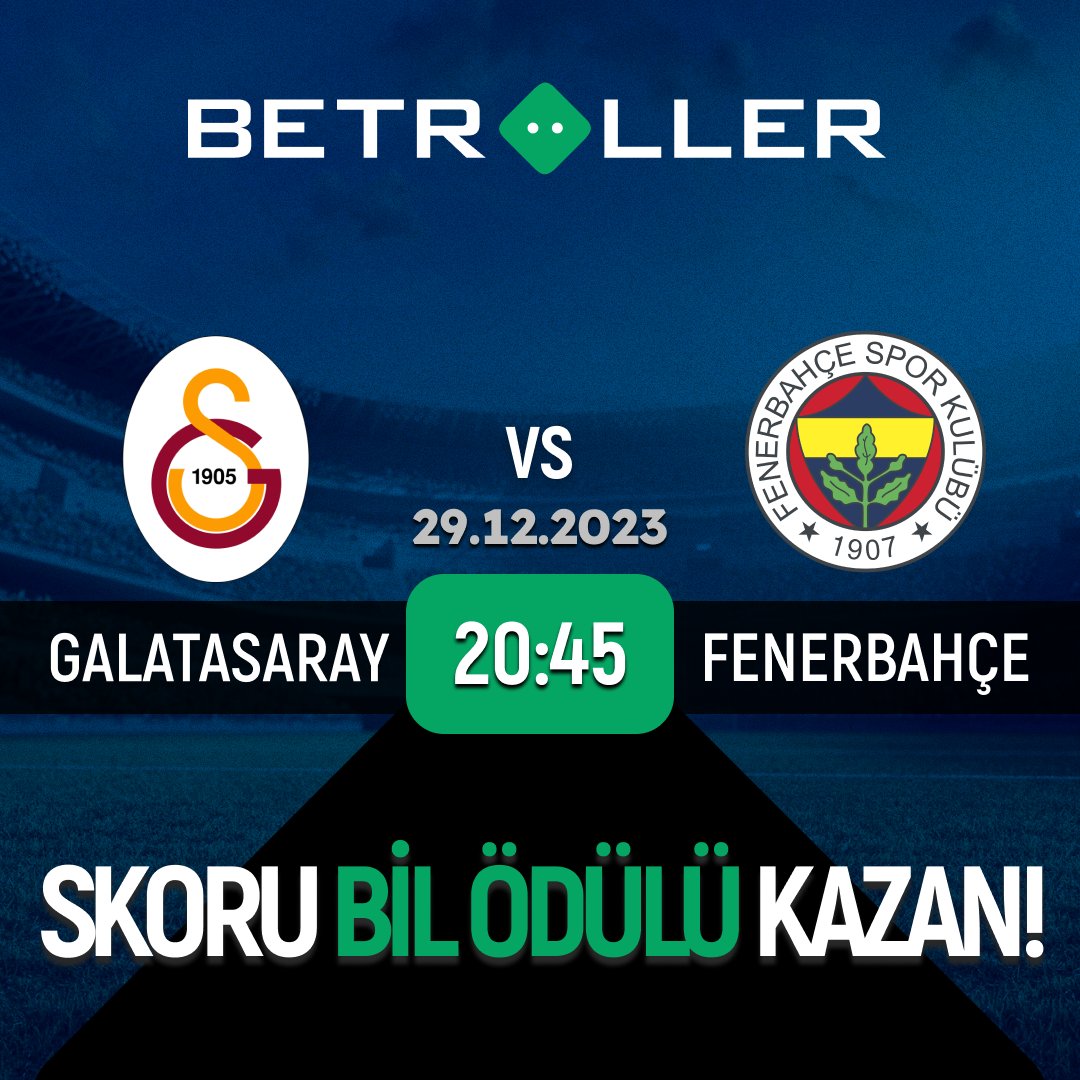 TrkBetroller's tweet photo. 🇹🇷Süper Kupa
🗓️29.12.2023
⏰20:45
🏟️G.Saray vs F.Bahçe
🟩Skor tahminini üye ID ile birlikte yoruma yaz
🟩3 arkadaşını yorumda etiketle
🟩Bu tweeti RT yap
💰3.000 TL ödül havuzundan payını kap!

📝Son 24 saat içinde yatırım gereklidir

#Betroller ile oyunda kal
https://t.co/dw7KPo6Gsb