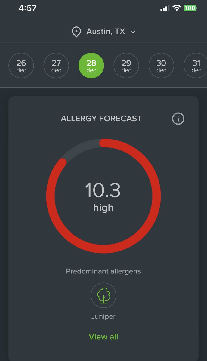 Woke up with a scratchy throat, runny nose, itchy eyes. Fuck you cedar pollen!