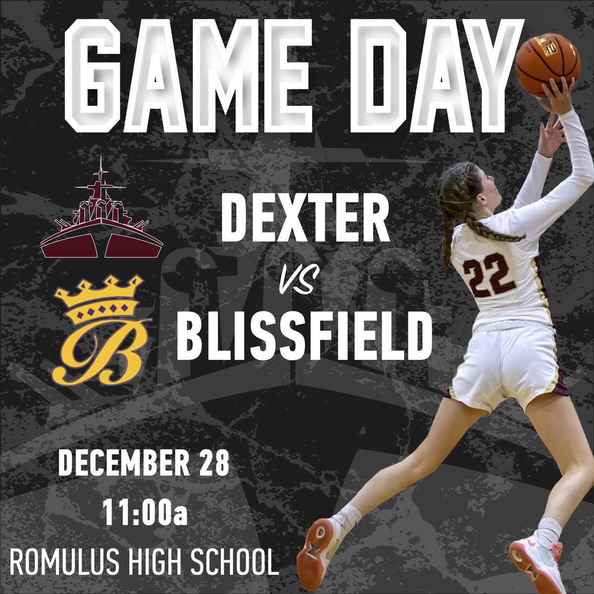 It’s GAMEDAY! We take on Blissfield at the Michigan Hardwood Classic! 
📍Romulus High School 
⏰ Varsity: 11:00 am
🆚 Blissfield 

#dreadnation #dreadstrong