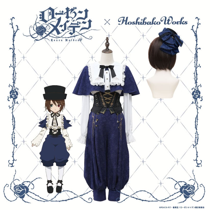 躑*.様 星箱works 黒薔薇の貴婦人 星箱Works】 黒薔薇の貴婦人 編み上げビスチェ風ドレス/A24A01089