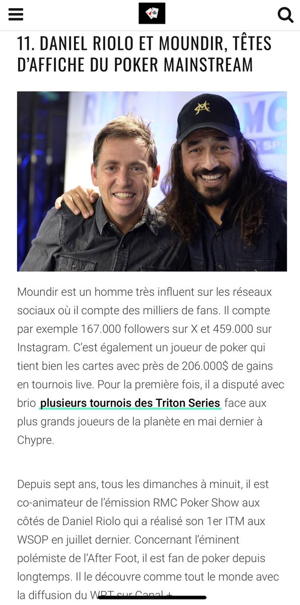moundirofficiel's tweet photo. Une belle fierté avec @RMCPokerShow ou notre producteur et ami @jeremsirvin à une grande part du succès de l’émission depuis 10 ans ❤️👍🔥 @DanielRiolo @Winamax @jetonsethommes https://t.co/9jgZuv1RZ8
