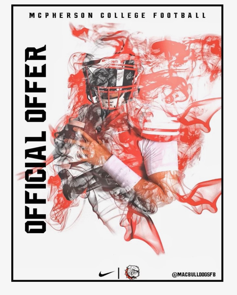 Grateful to receive a scholarship offer from <a href="/CoachJFisc/">Coach Fiscus</a> and <a href="/MACBulldogsFB/">McPherson Football</a>