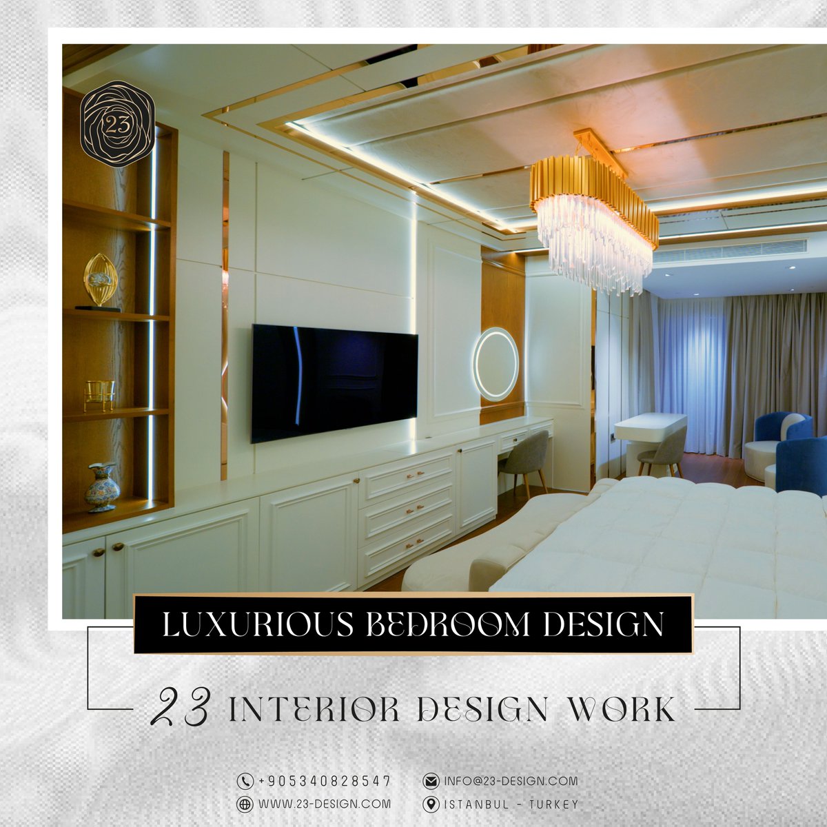 23Interior's tweet image. LUXURIOUS BEDROOM  DESIGN
DESIGN BY 23 INTERIOR DESIGN
23 Interior Design
@23interior
‌+90 534 082 85 47⁩
Wa.Me/905340828547
#interiordesign #design #interior #homedecor #architecture #home #decor #interiors #homedesign #art #interiordesigner #furniture #decoration