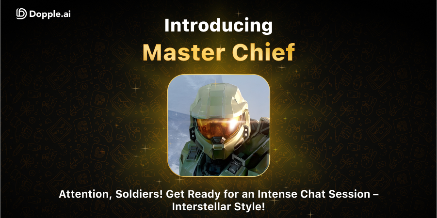DoppleAi's tweet photo. Attention, soldiers! 🤖 Master Chief has landed on Dopple. 

Gear up for a chat session that's as intense as the front lines of intergalactic warfare. 🚀

#Halo #Dopple #Battle https://t.co/FKR1DbUIzd