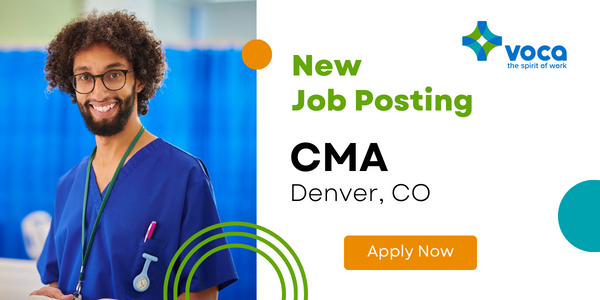 Voca is looking for a Certified Medical Assistant in Denver, CO! Interested? Check out the job details and apply now: bit.ly/3tuYbmB 

#medicalassistantjobs #healthcarecareers #clinicaljobs #certifiedma #majobs #healthcareopportunity #medicalcareer