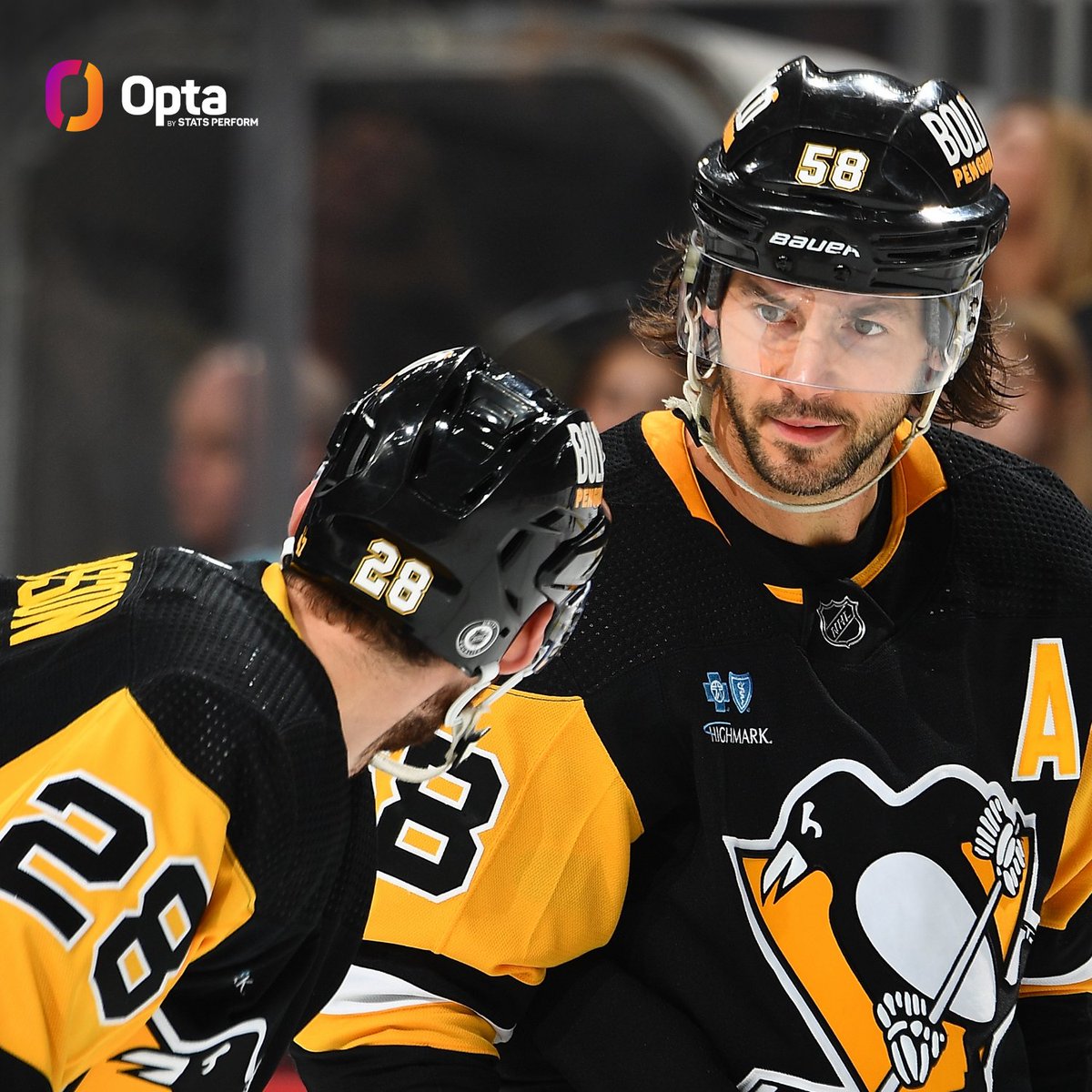 Last night for the @penguins, Kris Letang had six assists while Marcus Pettersson had four. It was the first time in NHL history that two defensemen had 4+ assists in the same game (as teammates or opponents).