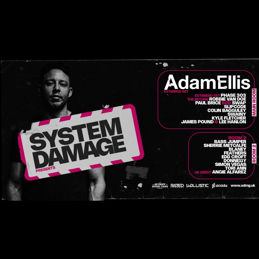 The2FunkyLounge's tweet image. 🎶🔥System Damage presents Adam Ellis with support spread across 2 rooms bringing you the finest in trance,house, techno and hard dance.🔥🎶

skiddle.com/whats-on/Leice…

#2funkycomplex #the2funkylounge #systemdamage #trance #house #techno #harddance #leicesterevents