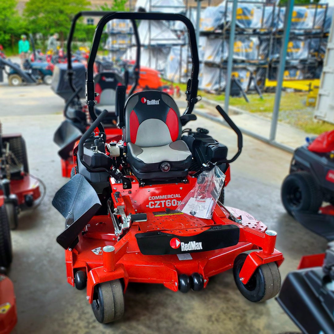 issstallingsnc's tweet image. The CZT60X, the ultimate zero-turn riding mower by RedMax! With its 60-inch cutting deck, high-performance blades, and powerful 27 HP V-Twin Kawasaki engine, it's perfect for commercial landscapers who mean business! 🔥🌿 #RedMax #CZT60X #LandscapingPro