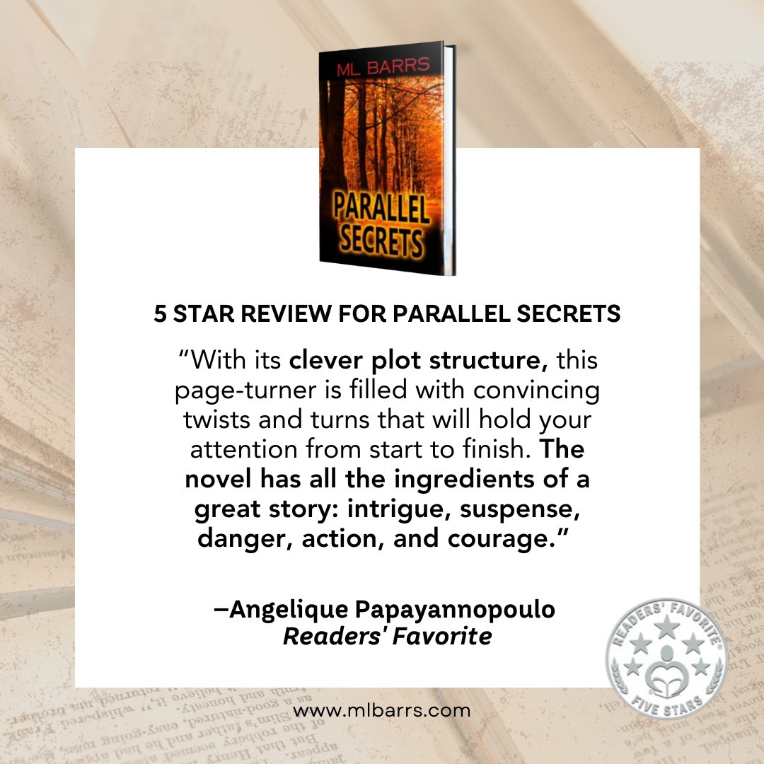 There's a lot of ingredients to a good story...so happy when my readers appreciate what I cooked up.

@WildRosePress #ParallelSecrets #BookReview #itwdebuts #wildrosepress #mysterybooklover #mysteryreadersofig #wrpbks #sincnational
