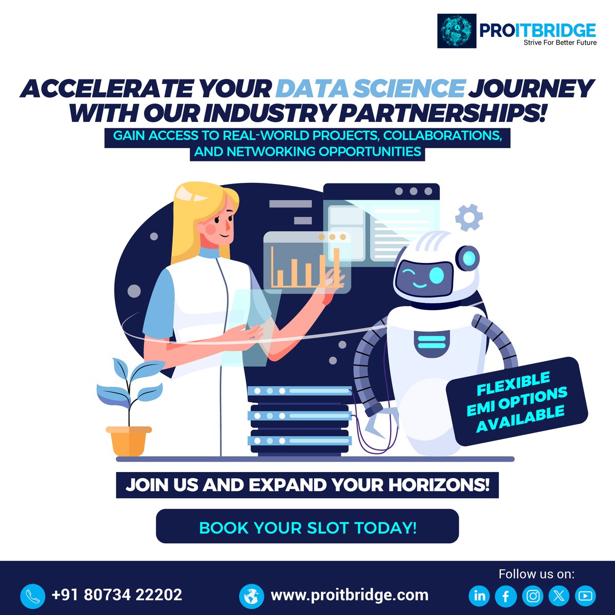 proitbridge's tweet photo. Our institute collaborates with leading industry partners, providing students with invaluable exposure to real-world projects and networking opportunities. Join us to leverage these partnerships and propel your Data Science journey to new heights! 🚀

✅Book your Free Demo https://t.co/8nFWYaCQ3I