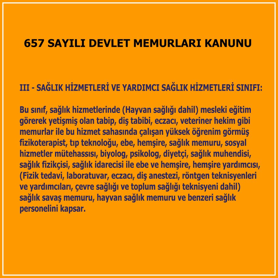 vetcetas's tweet photo. Sağlık sınıfı meslekler 657 sayılı kanunda açık olarak belirtilmiştir. Bunların bazılarının 'A' bazılarının 'B','C' bakanlığında olmaları fark etmez. Özlük hakkı düzenlemesi yapılırken; eğitimi ve iş zorluğu/riski dikkate alınarak hepsini kapsamalıdır.

#VeterinerHekimTorbaYasaya https://t.co/i128nYqIpC