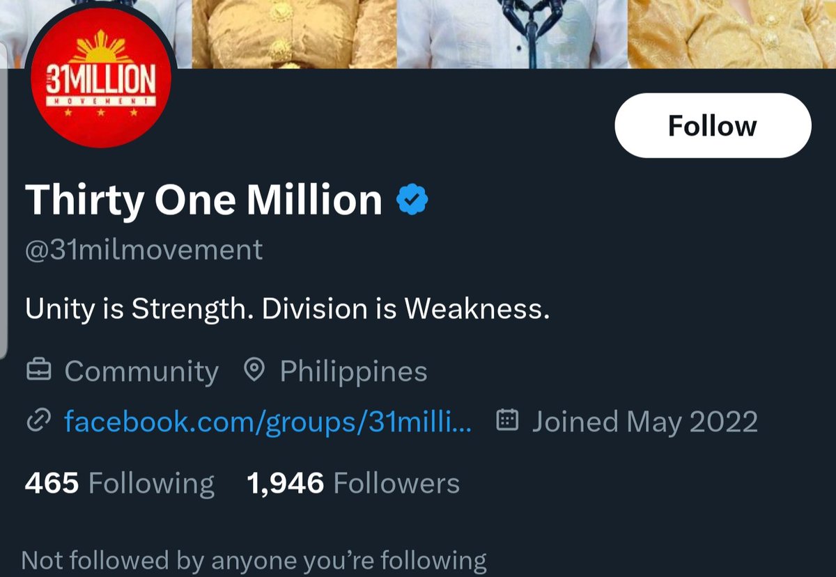Atty_ICBP's tweet photo. @31milmovement @News5PH 31 MILLION MOVEMENT with 1,946 FOLLOWERS.

👏👏👏 https://t.co/xsY8XBK1pw