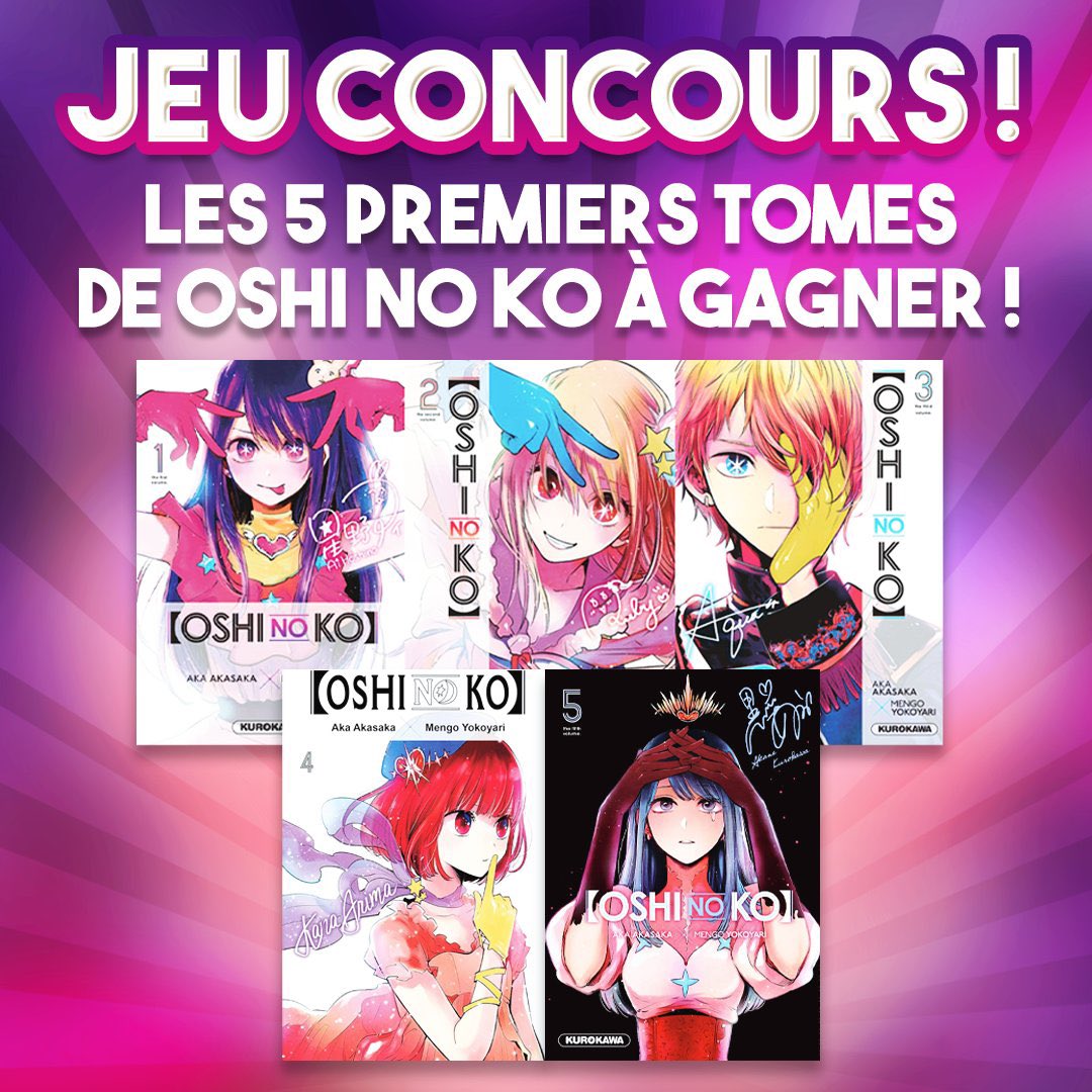 Tokanim_FR's tweet photo. 🚨 Jeu CONCOURS !
 
Les 5 premiers tomes de OSHI NO KO à gagner !

Pour participer :

🔴 RT ce tweet + Follow @Tokanim_FR et @oshinoko_FR 

📆 Tirage au sort : 5 janvier ! https://t.co/JfGcC7clhl