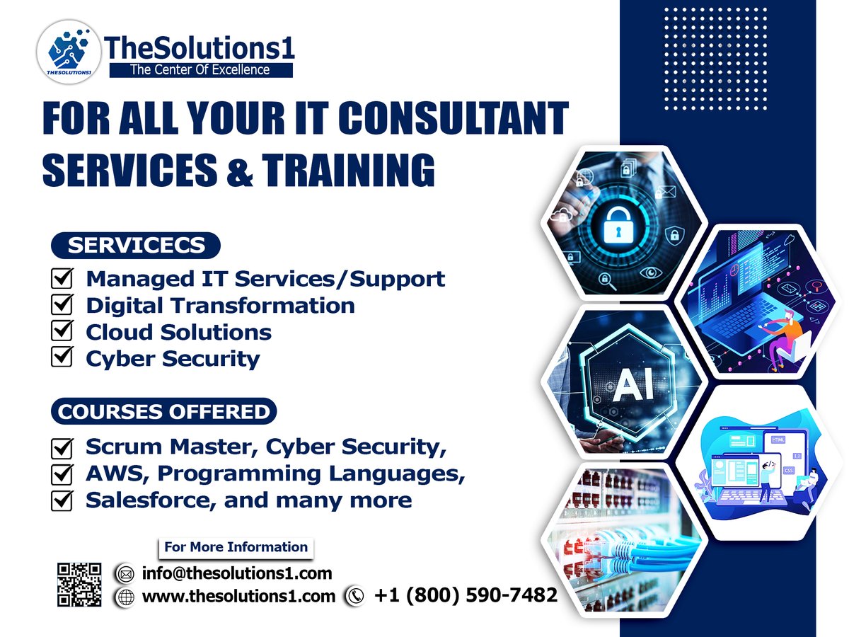 Connect with @TheSolutions1 for all your IT Consultant Services and Training. #itconsultant #cloudsecurity #cyberattack #cybersecurity #DigitalTransformation  #programminglanguage #foryou #fypシ゚ #foryourpageシ #afuaasantewaasingathon #Payton